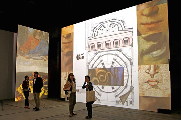 图20 意大利馆，邀请十几位艺术家致敬意大利，感觉像是把文艺复兴的老本都拿了出来，还在一隅附上访谈Umberto Eco这样的世界级公知，以展现意大利在文艺思想界的影响力